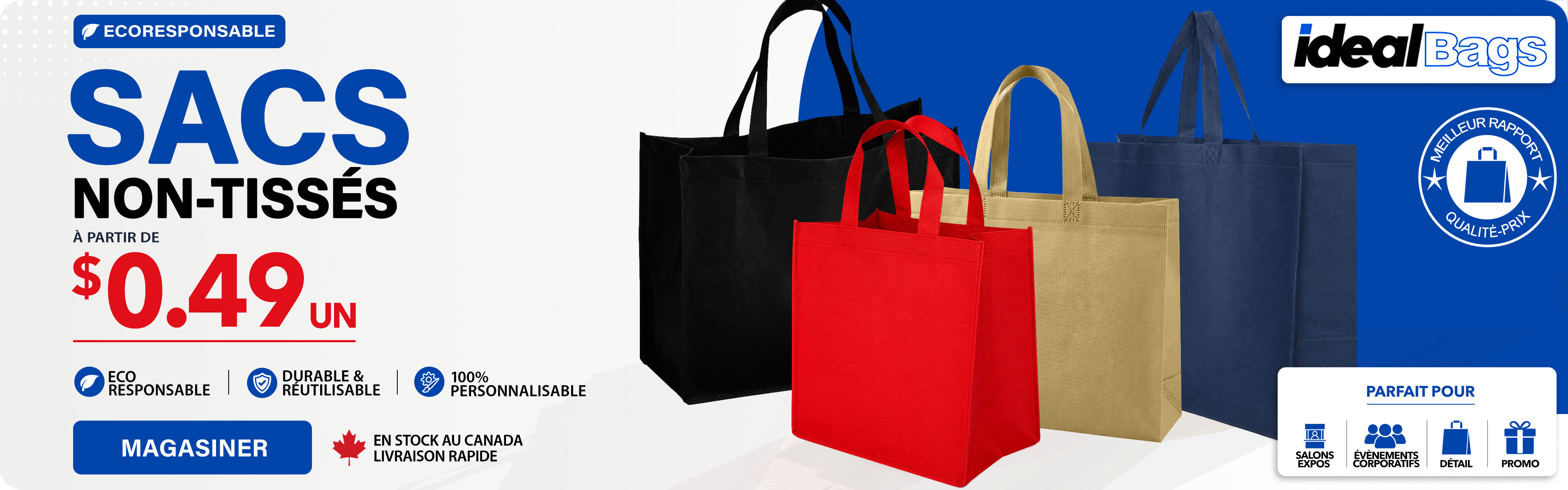 Reusable Non-woven Tote Bags - French