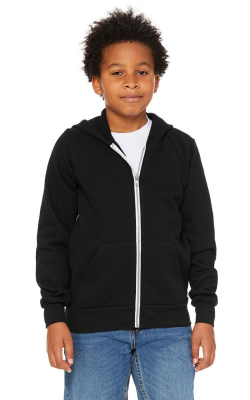 Bella + Canvas  3739Y  -  Youth Sponge Fleece Full-Zip Hooded Sweatshirt