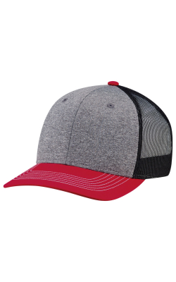 AJM International 8J016M Cotton Drill / Polyester Heather / Nylon Mesh 6 Panel Constructed Pro-Round (Mesh-Back)