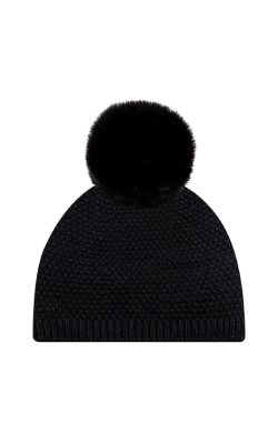 AJM International 9L020L - Acrylic / Polyester Micro Fleece Board Toque (Faux Rabbit Pom Pom 12cm, Women's)