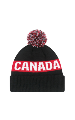 AJM International 9R215M - Acrylic Cuff Toque (Canada, Pom Pom 8cm)