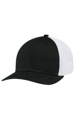 AJM International 7M110M Deluxe Chino Twill / Flexible Polyester Mesh, 6 Panel Constructed Pro-Round (Mesh Back, Deluxe Fit)