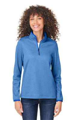 CORE365 CE73W - Veste à glissière un quart à rayures cendré Venture pour femmes