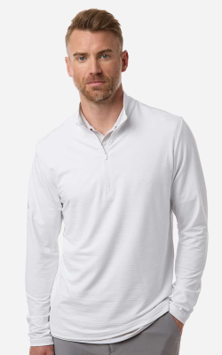 Adidas A708 - Men's Textured Stripe Quarter-Zip Pullover