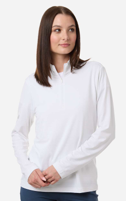 Adidas A709 - Women's Textured Stripe Quarter-Zip Pullover