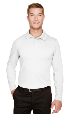 Devon & Jones  DG20LT  -  Men's Tall CrownLux Performance Plaited Long-Sleeve Polo