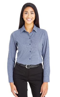 Devon & Jones DG535W - Chemise à minicarreaux ton sur ton CrownLux Performance® pour femmes