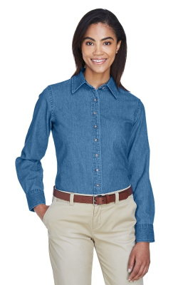 Harriton M550W - Chemise en denim à manches longues pour femmes
