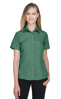 Harriton M560W - Chemise de camping texturée à manches courtes Barbados pour femmes