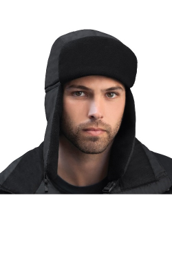 AJM International 1Z000 - Nylon / Oreillettes en Molleton de Micro Polyester - Chapeau aviateur d'hiver avec oreillettes