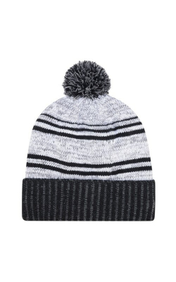 AJM International 9G087M - Acrylique / Molleton de Micro Polyester, Tuque à rebord (Pompon 8cm)