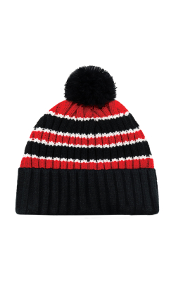 AJM International 9I258M - Acrylique Tuque à rebord (Pompon 8cm)