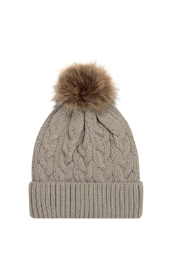 AJM International 9L594L -Acrylique - Tuque à rebord (Pompon 12cm fausse fourrure)