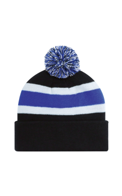 AJM International 9S243M - Acrylique - Tuque à rebord (Pompon 8cm)