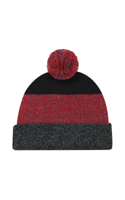 AJM International 9T066M - Acrylique - Tuque à rebord (Pompon 8cm)