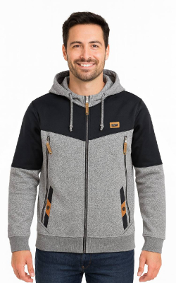 YUGEN BS334 - Coton Ouaté à Capuchon Zippé Heritage