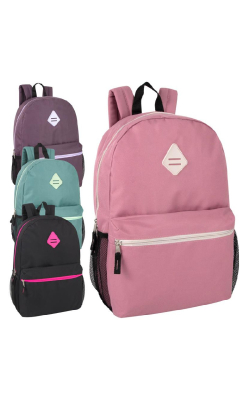Ideal Caps 2975 - Sac à Dos 19 po avec Attache «Lash Tab» et Poches Latérales en Filet - Filles
