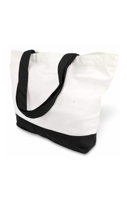 Ideal Bags ID1514 – Heavyweight 12 oz Cotton Canvas Two-Tone Large Tote Bag – 15" × 14" × 4"
