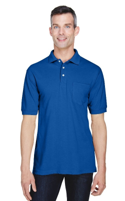 Harriton M265P - Polo piqué avec poche Easy Blend™
