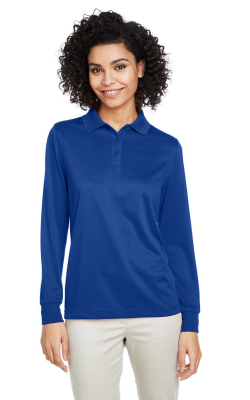 Harriton M348LW - Polo manche longue avec protection antiaccrocs Advantage pour femmes