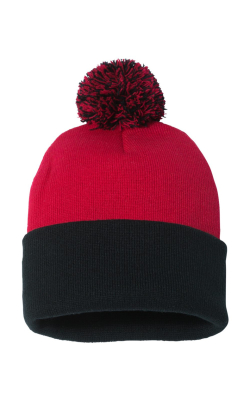 Ideal Caps ID15 - Tuque Tricotée en Acrylique avec Pompon - 12 po